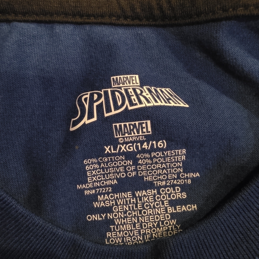 Marvel Spider-Man Blue and Red Kids Shirt - Picture 2 of 2
